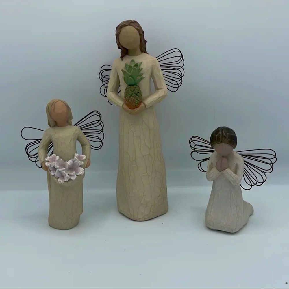 Willow tree figures welcoming angel, angel of prayer, angel of spring